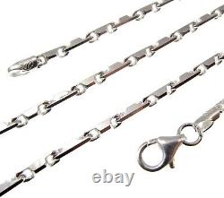 2.7MM Solid 925 Sterling Silver Italian HESHE 10 Chain Necklace Made In Italy