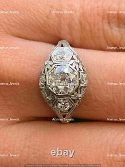 2 CT Round Cut Moissanite Vintage & Art Deco Wedding Ring 925 Sterling Silver