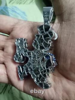 2 Inch Custom-Made Cartoon McDuck 925 Sterling Silver CZ Pendant Free Shipping