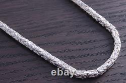 20 inch Sterling Silver 3mm Square Byzantine Chain Italian Made DB4R
