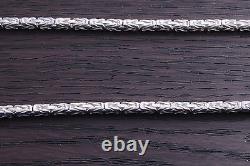 20 inch Sterling Silver 3mm Square Byzantine Chain Italian Made DB4R