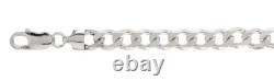 200-8MM Curb Chain 925 Solid Sterling Silver Stamped Made in Italy