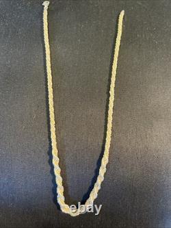 20inch 925 Solid Sterling Silver Diamond Cut Rope Chain With Made In Italy