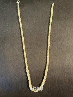 20inch 925 Solid Sterling Silver Diamond Cut Rope Chain With Made In Italy