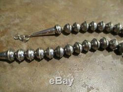 25 SUPERB OLD Pawn Navajo Sterling HAND MADE PEARLS Bench Bead Necklace