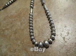 25 SUPERB OLD Pawn Navajo Sterling HAND MADE PEARLS Bench Bead Necklace