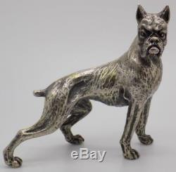 268g/9.46-oz. Vintage Solid Sterling Silver 925 Italian Made Boxer Dog Statue