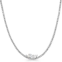 2mm Skinny Lab Made 925 Sterling Silver Iced Out Tennis Chain