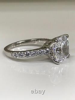 3.40Ct White Cushion Cut CZ Engagement Wedding Ring In 925 Sterling Silver