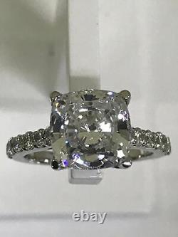 3.40Ct White Cushion Cut CZ Engagement Wedding Ring In 925 Sterling Silver