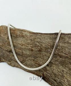 3.5MM Solid 925 Sterling Silver Italian ROUND SNAKE Chain Necklace Made In Italy