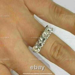 3 CT Cushion 5-Stone Moissanite Anniversary Ring Band Real 925 Sterling Silver