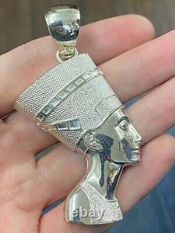 3 Egyptian Queen Nefertiti Sterling Silver 925 Ancient Royalty Charm Pendant