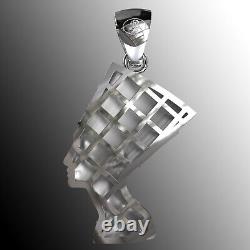 3 Egyptian Queen Nefertiti Sterling Silver 925 Ancient Royalty Charm Pendant