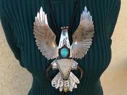 311 Gram CUSTOM MADE CARLOS WHITE EAGLE (1937-2013) Sterling Silver C31 Bolo Tie