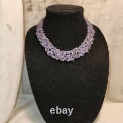 365CTW Tanzanite Sterling Silver Necklace Made In India Added A Magnet Clasp