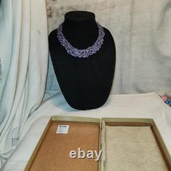 365CTW Tanzanite Sterling Silver Necklace Made In India Added A Magnet Clasp