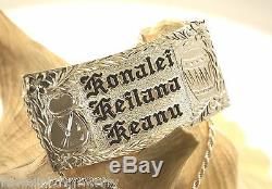 36mmx3 925 Silver Custom Made Personalized Hawaiian Design Pendant Necklace 20