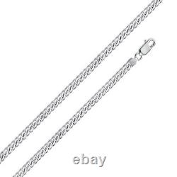 3mm 925 Sterling Silver Rhodium Plated Miami Cuban Link Chain Made in Italy