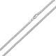 3mm Sterling Silver Rhodium Plated Super Flat Curb Chain Necklace Made in Italy