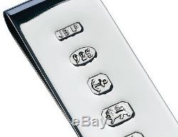 3solid Silver Money Clip / Card Holder (feature Hallmark) Bnib Made In England