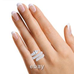 4.46ct Round Lab Created Moissanite Snake Band Ring in 925 Sterling Silver