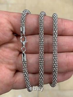 4.5MM Solid 925 Sterling Silver Italian POPCORN CHAIN Necklace Made in Italy