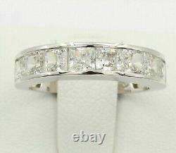 4 Ct Princess Cut Moissanite Half Eternity Anniversary Band 925 Sterling Silver