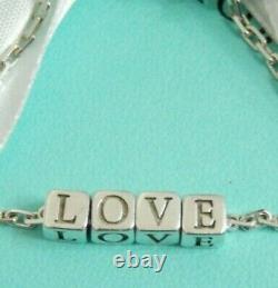 $400 Tiffany & Co LOVE Cube Sterling Necklace 18 Sterling chain Made in Italy