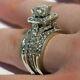 4Ct Moissanite 925 Sterling Silver Princess Cut Engagement Band Bridal Ring Set