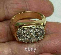 4Ct Round Cut Created Diamond Cluster Men's 925 Sterling Silver Engagement Ring