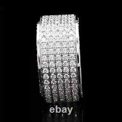 4Ct Round Lab Created Diamond Men's Full Eternity Band Ring 925 Sterling Silver