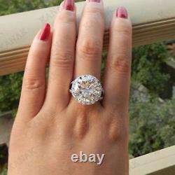 5 Ct Round Cut Moissanite Spilt Shak Halo Engagement Ring 925 Sterling Silver