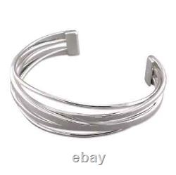 5 Strand Crossover Bangle Sterling Silver 925 Hallmarked British Made Brand New