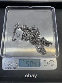 50.3g Solid 925 Sterling Silver Figaro Chain Necklace Made in Italy 24 Inch
