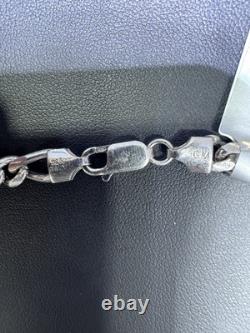 50.3g Solid 925 Sterling Silver Figaro Chain Necklace Made in Italy 24 Inch