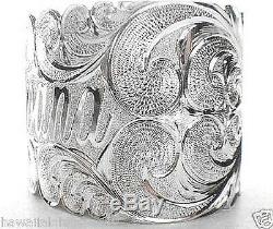 50mm Hawaiian Sterling Silver Custom Made Double Regal Personalized Bangle 7.75