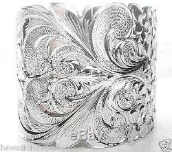 50mm Hawaiian Sterling Silver Custom Made Double Regal Personalized Bangle 7.75
