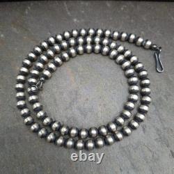 5mm Navajo Pearl Necklace 18 Sterling Silver USA Made Handstrung Southwestern