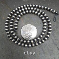 5mm Navajo Pearl Necklace 18 Sterling Silver USA Made Handstrung Southwestern