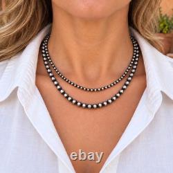 5mm Navajo Pearl Necklace 18 Sterling Silver USA Made Handstrung Southwestern