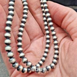 5mm Navajo Pearl Necklace 18 Sterling Silver USA Made Handstrung Southwestern