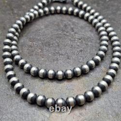 5mm Navajo Pearl Necklace 18 Sterling Silver USA Made Handstrung Southwestern