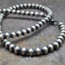 5mm Navajo Pearl Necklace 18 Sterling Silver USA Made Handstrung Southwestern
