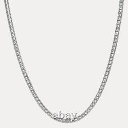5mm Rounded Franco Chain Necklace Real Solid 925 Sterling Silver MADE IN ITALY