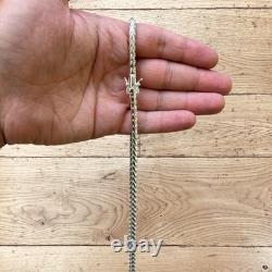 5mm Rounded Franco Chain Necklace Real Solid 925 Sterling Silver MADE IN ITALY