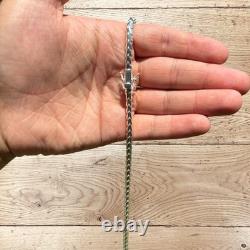 5mm Rounded Franco Chain Necklace Real Solid 925 Sterling Silver MADE IN ITALY