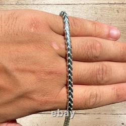 5mm Rounded Franco Chain Necklace Real Solid 925 Sterling Silver MADE IN ITALY