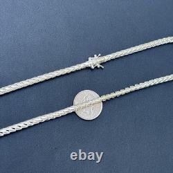 5mm Rounded Franco Chain Necklace Real Solid 925 Sterling Silver MADE IN ITALY