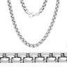 5mm Solid ITALY Made 925 Sterling Silver Mens Round Box Heavy Chain Necklace